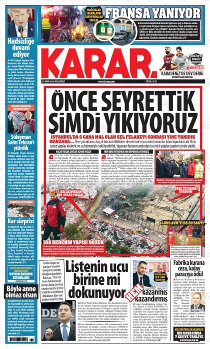 19.10.2026 tarihli KARAR gazetesi ilk sayfası
