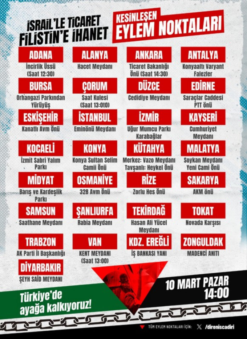 Samsun’da ‘İsrail’le Ticaret, Filistin'e İhanet’ Eylemi Yapılacak!