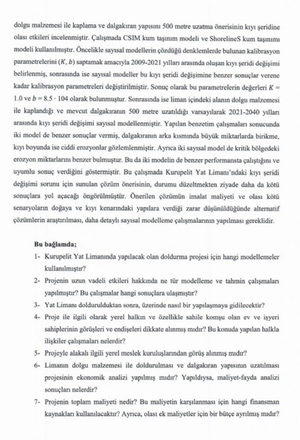Milletvekili Usta, Özhaseki'ye Kurupelit Yat Limanını Sordu!