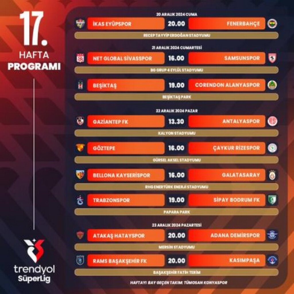 Samsunspor’un 11 Haftalık Maç Programı Açıklandı!