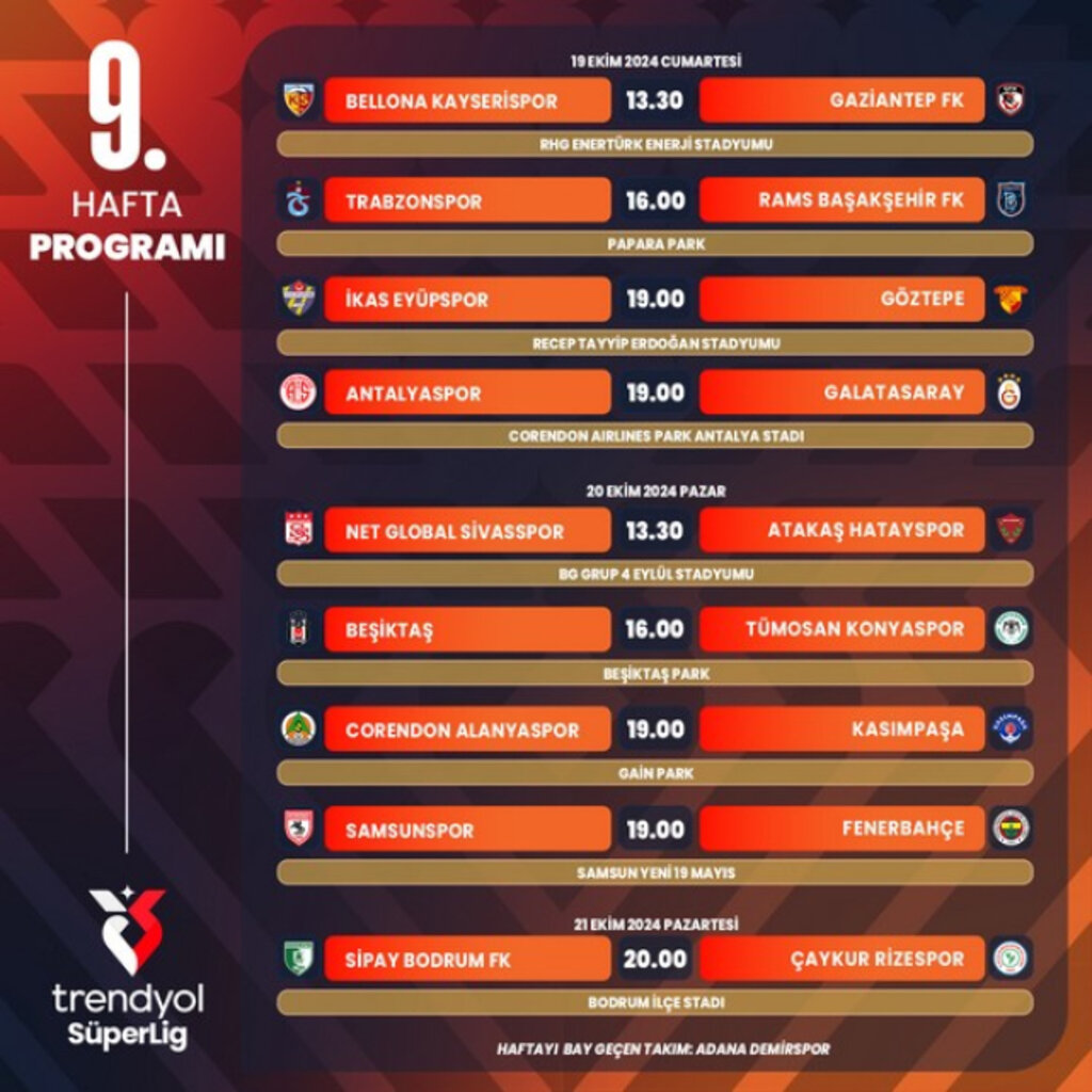 Samsunspor’un 11 Haftalık Maç Programı Açıklandı!