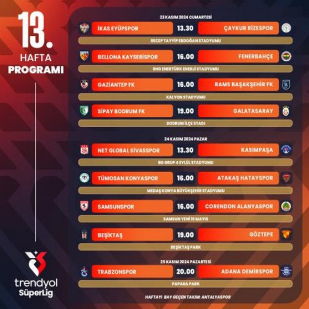 Samsunspor’un 11 Haftalık Maç Programı Açıklandı!