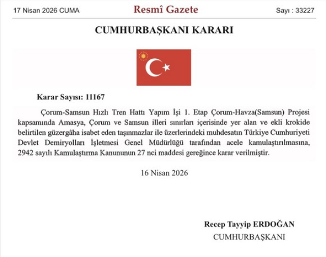 Ankara – Samsun Hızlı Tren Hattında Yeni Gelişme!