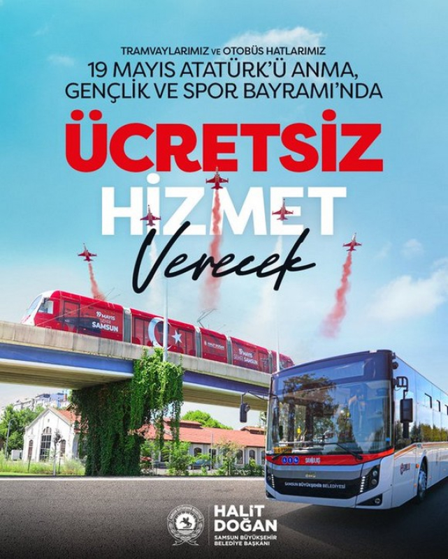 Samsun Büyükşehir’den 19 Mayıs’a Özel İndirim ve Ücretsiz Hizmet!