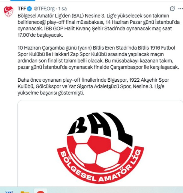 Çarşambaspor'un Üçüncü Lig Yolundaki Son Maçının Stadyumu Değişti!