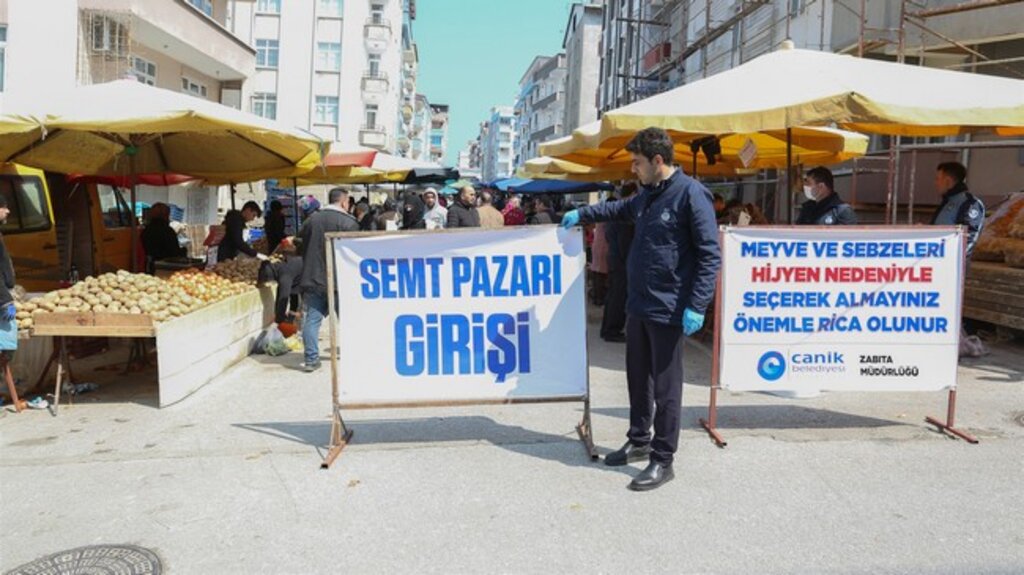 Canik'te Pazar Yerlerine Giriş Çıkışlar Kontrol Altında!