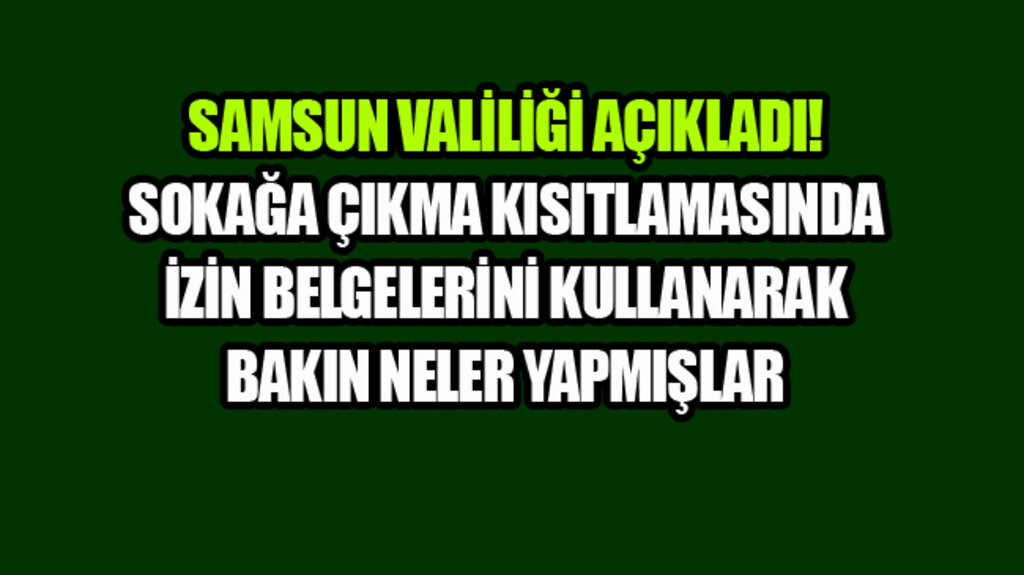 Sokağa Çıkma Kısıtlamasında İzin Belgesi Kullanarak Bakın Neler Yapmışlar!