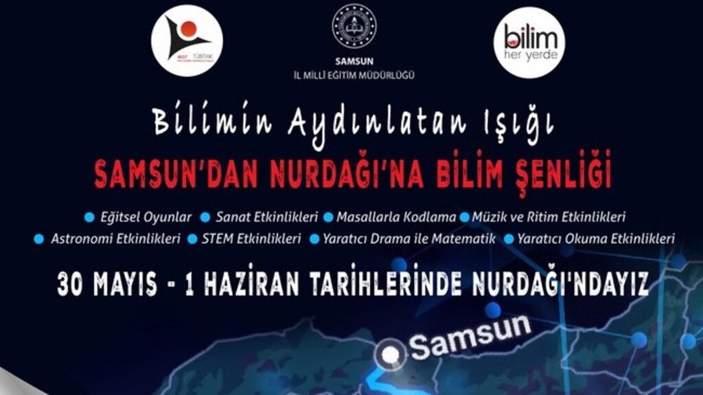 Samsun’dan Nurdağı’na Bilim Şenliği!
